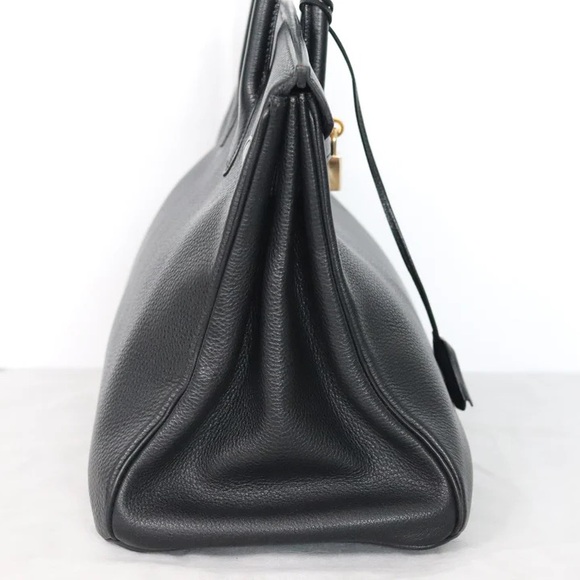 HERMES Birkin 35 Black Handbag Noir Togo‎ with Gold Hardware A Square Engraved - Picture 14 of 16